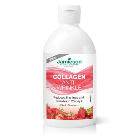 Jamieson Collagen Anti-Wrinkle Liquid Strawberry Flavour, 420 mL