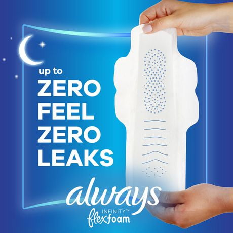 zero pads overnight wings unscented leaks absorbency protection feel hours heavy extra infinity always flexfoam