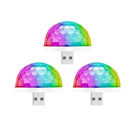 Borne Pocket Disco Light 3PK, USB LED Disco Light