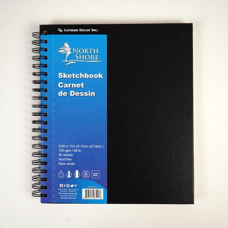 North Shore coiled sketch book 8 ½” x 11”, Coiled sketch pad 8 ½” x 11”