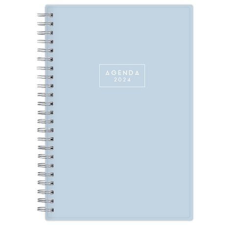 2024 Weekly Monthly Planner, 5x8, Blue Sky, Solid Morning Blue, 5x8 Weekly/Monthly Planner
