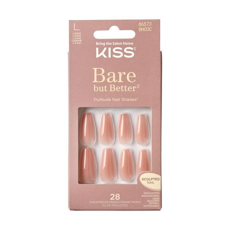 KISS Bare but Better Nails - Fake Nail, 28 Count, Short, Ready-to-wear