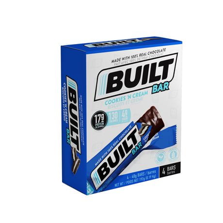 Built Bar Biscuits et Creme, 4/boite 4 Barres/Boite<br>48g/Barre