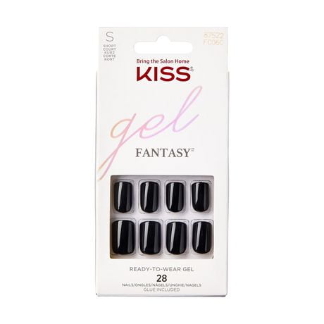 KISS Gel Fantasy - Fake Nails, 28 Count, Short, Length & flair