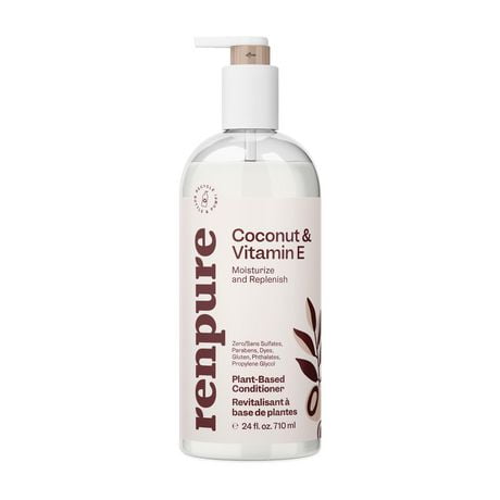 Renpure Coconut & Vitamin E Conditioner, Plant-Based – Nourishes & Seals In Moisture For Soft, Healthy Hair –  For Dry to Normal Hair - 24 Fl Oz, Moisturizing Conditioner