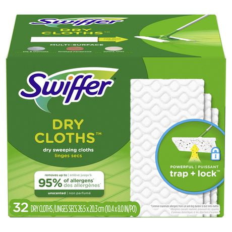 Swiffer Sweeper Dry Sweeping Pad Floor Cleaner Refills for Dust Mop, Unscented, 32 Sheets