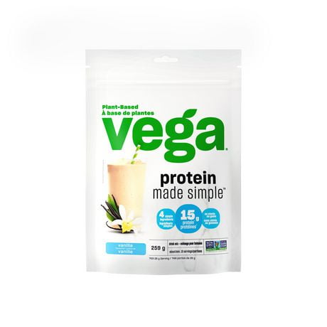 Vega Protein Made Simple - Plant Based Protein Powder - Vanilla, 259g, 15g of protein per serving