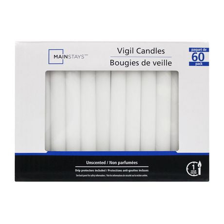Mainstays Unscented Vigil Candles, Pack of 60