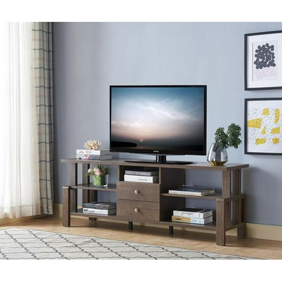 Mia 60'' TV Stand with Storage, Walnut Oak