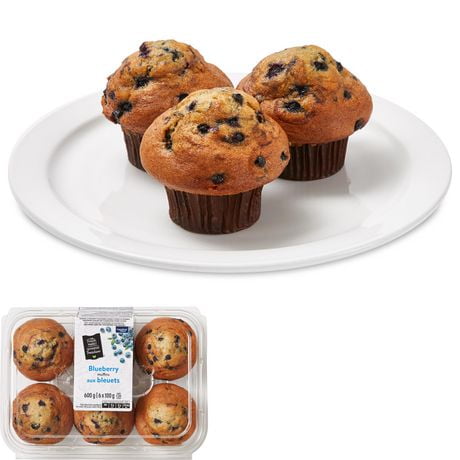 Your Fresh Market Blueberry Muffins, 6 muffins, 600 g total