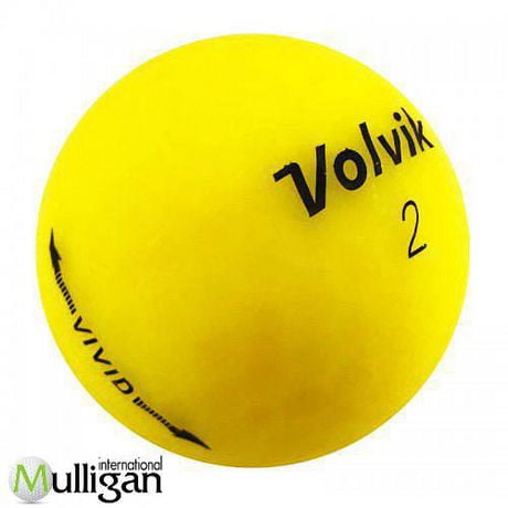 Mulligan - 12 Volvik Vivid Yellow 5A No Logo Recycled Used Golf Balls