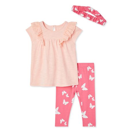 George Baby Girls' Eyelet Top 3-Piece Set | Walmart Canada