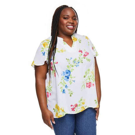 Penmans Plus Women's Flutter Sleeve Top | Walmart Canada