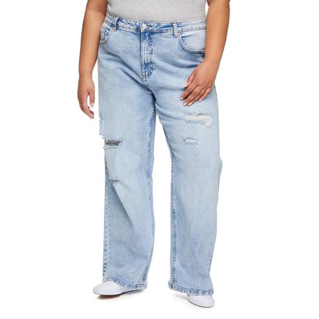 No Boundaries Plus Women's Wide Leg Jean | Walmart Canada