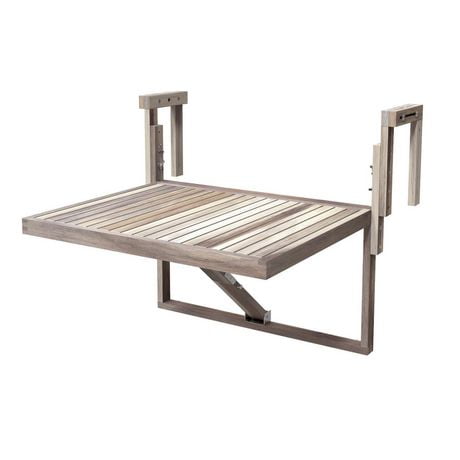 28 inch x 24 inch Toronto Acacia Balcony Table, Organic White finish by Interbuild