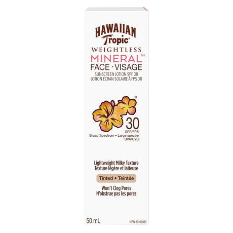 Hawaiian Tropic® Weightless Mineral™ Tinted Face  Lotion SPF 30, 50mL