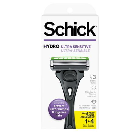 Schick Hydro Ultra Sensitive Razor, 1 Handle 4 Refills