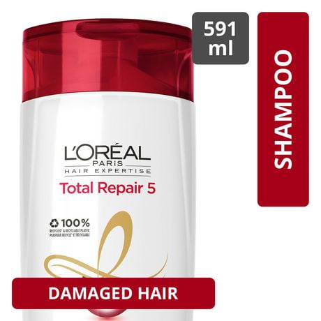 L'Oreal Paris Hair Expertise Total Repair 5 Shampoo, Damaged Hair, 591ml