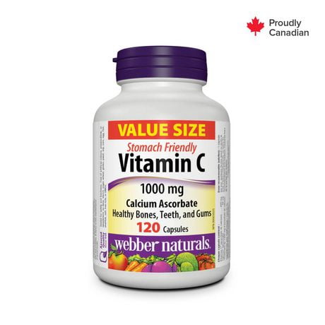 Webber Naturals®, Vitamin C ascorbate de calcium, 1 000 mg 120 capsules
