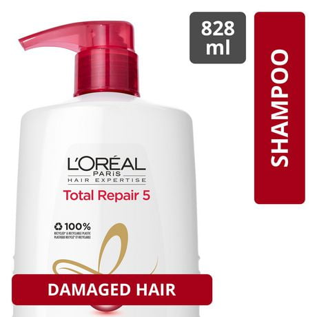 L'Oréal Paris Hair Expertise Total Repair 5 Shampooing, Cheveux Abîmés, 828 Ml 828 ml