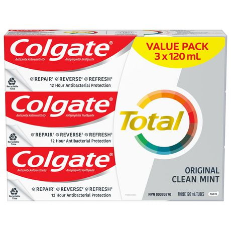Colgate Total Toothpaste Clean Mint, 120 mL, 3-pack, 3 x 120 mL