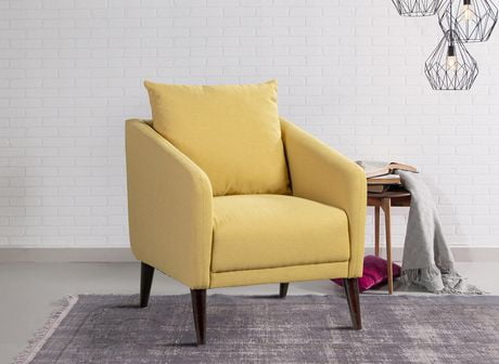 pastel yellow accent chair