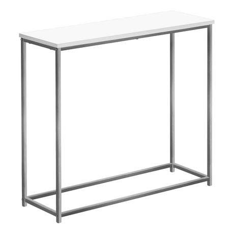 Monarch Specialties Accent Table, Console, Entryway, Narrow, Sofa, Living Room, Bedroom, Metal, Laminate, White, Grey, Contemporary, Modern