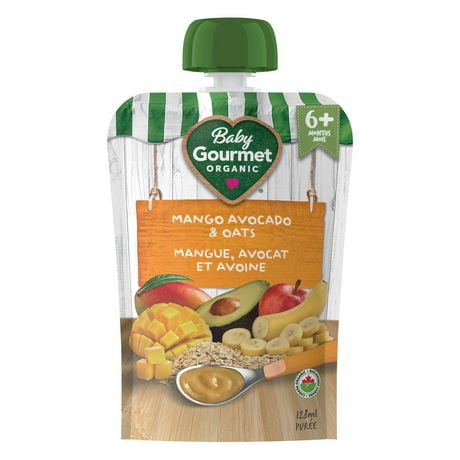 Baby Gourmet Organic Puree Mango Avocado & Oats, Puree - 128 mL