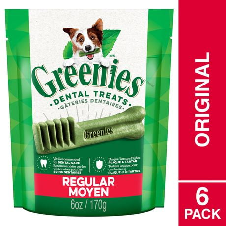 Greenies Original REGULAR Oral Care Natural Dental Adult Dog Treats, 6-27 Treats