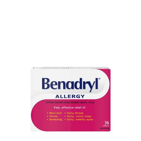 Benadryl Médicament antiallergique, 25 mg 36 CH