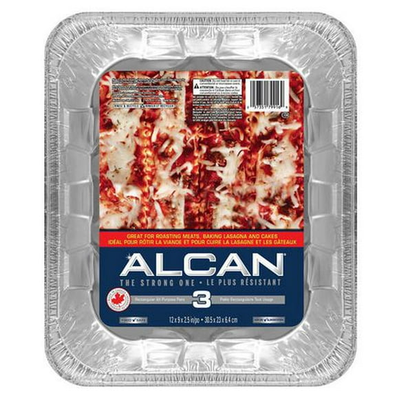 Plats rectangulaires tout usage, Plats à cuisson en aluminium ALCANMD Essentials, 3 unités Plats à cuisson rectangulair. tout usage ALCAN 3un