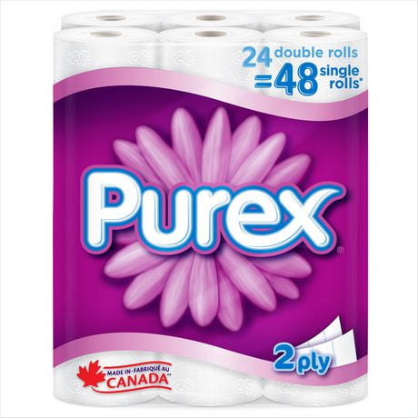 Purex Soft & Thick Toilet Paper, Hypoallergenic and Septic Safe, 24 Double Rolls = 48 Single Rolls, 24 Double Rolls = 48 Rolls