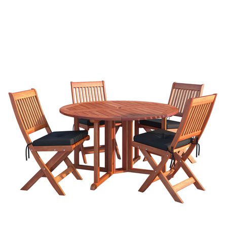 Corliving Miramar Cinnamon Brown Hardwood Outdoor Folding Dining