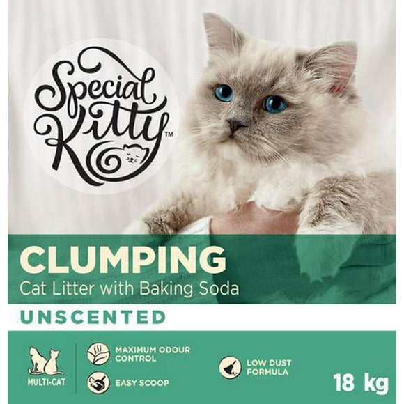 Special Kitty Clumping Cat Litter with Baking Soda - Unscented, 18 Kg
