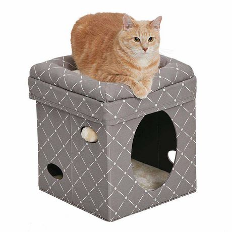 Cachette Pour Chat Curious Cat A Motif Diamant De Midwest Walmart Canada