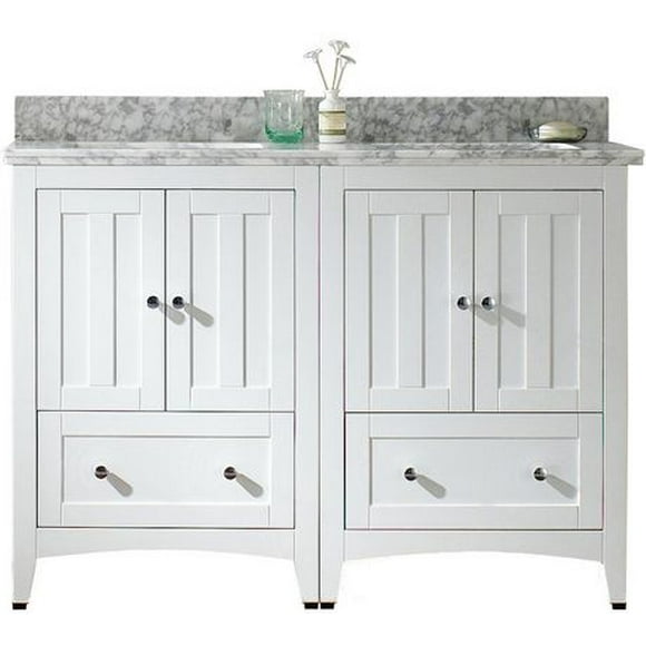 American Imaginations 37.75-in. W Floor Mount White Vanity Set For 3H4-in. Drilling  AI-17793