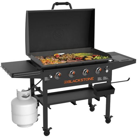 Blackstone 4-Burner, 36” Propane Griddle with Hood and Omnivore Griddle Plate