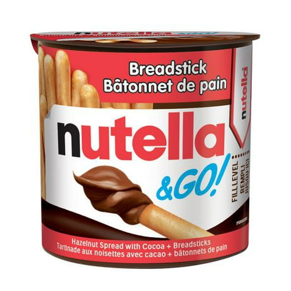 Nutella and Go Snack Packs, Chocolate Hazelnut Spread with Breadsticks, Perfect Snacks for Kids, 52g