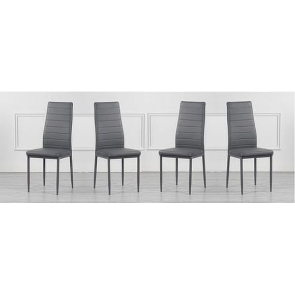 Nash Grey PU Upholstered Chairs with Sturdy Metal Legs (4 Chairs Per Box)