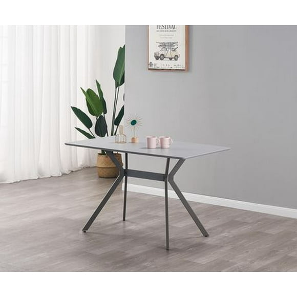 K-Living Nash Grey Anti Scratch, Powder Coated Metal Dining Table