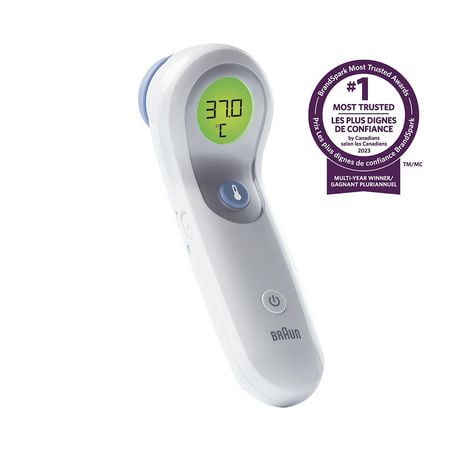 Thermomètre sans contact + frontal BNT300CA Braun avec diagnostic de fièvre à code couleur Convient à toute la famille