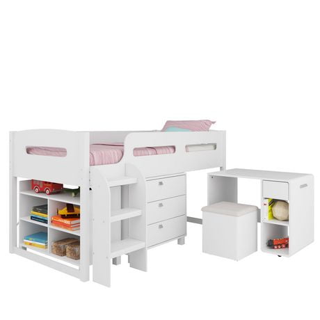 CorLiving Madison Collection All-in-One Single/Twin Size Loft Bed