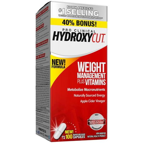 Hydroxycut Pro Clinical Weight Loss Supplements, Weight Management Supplement, Burn Calories & Get Naturally Sourced Energy, 50 Servings, (100 Count), 100ct tablets