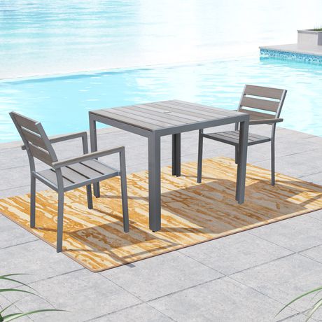 CorLiving Gallant Sun Bleached Grey Outdoor Dining Set | Walmart Canada