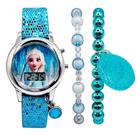 Ensemble de montres ACL avec cadran clignotant et bracelet Reine des neiges 2 pour enfants