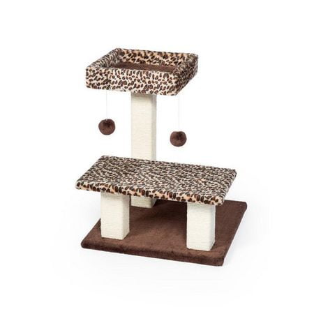 Prevue Pet Leopard Terrace Dual Lounging Platforms With Scratching Posts.