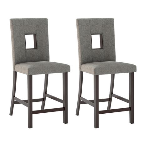 Corliving Bistro Grey Sand Fabric, Tall Dining Chairs Set Of 6