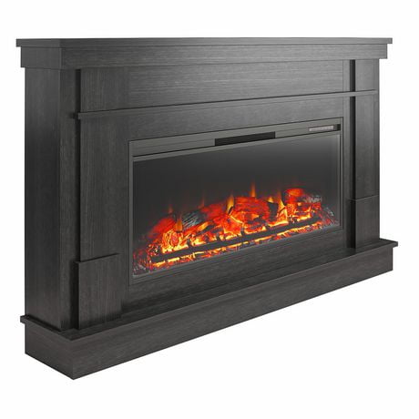 Ameriwood Home Elmcroft Wide Mantel with Linear Electric Fireplace
