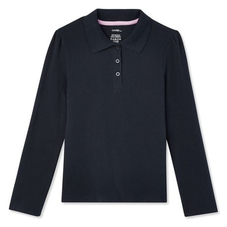 George Girls' Long-Sleeve Polo Uniform Top | Walmart Canada