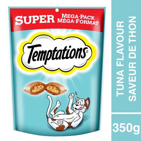 Gâteries pour chats Temptations saveur de thon délicieux 350g